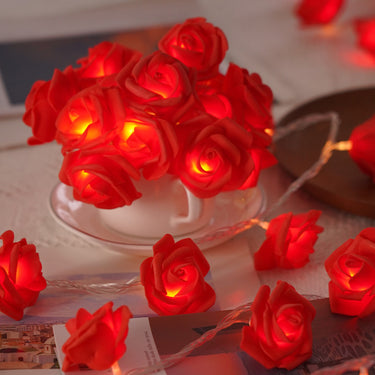 LED Rose String Lights – Battery-Powered Floral Decor for Cozy Ambiance